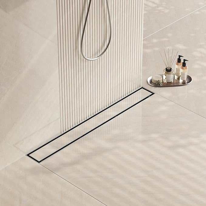 Neodrain 40-Inch Linear Shower Drain with Tile Insert Grate, Professional Brushed 304 Stainless Steel Rectangle Shower Floor Drain Manufacturer,Floor Shower Drain with Shower Drain Base