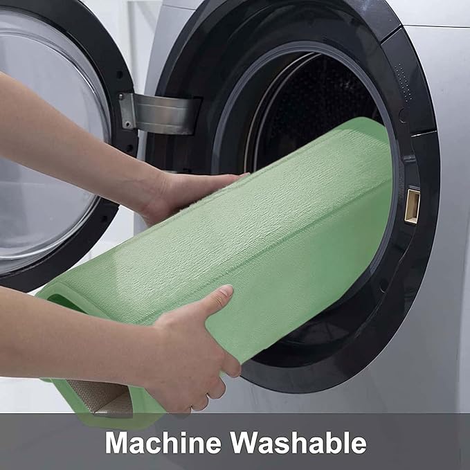 Buganda Memory Foam Bath Mat 35 x 24, Ultra Soft Absorbent Bathroom Rugs | Sage Green, Machine Washable Quick Dry Bath Mats for Bathroom Floor, Shower and Tub, Home Decor Accessories