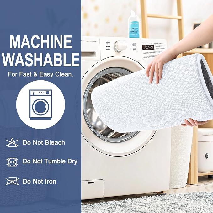 OLANLY Memory Foam Bathroom Runner Rugs 47x17, Absorbent Long Mat, White | Soft Quick Dry Bath Rugs, Non-Slip Carpet, Machine Washable Mat for Bathroom Floor, Tub and Shower, Home Decor Accessories