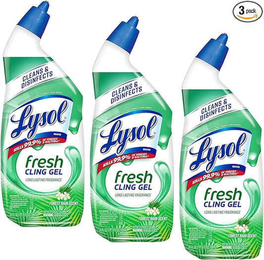 Lysol Cling Gel Toilet Bowl Cleaner, Country Scent, 24 Ounce (Pack of 3)