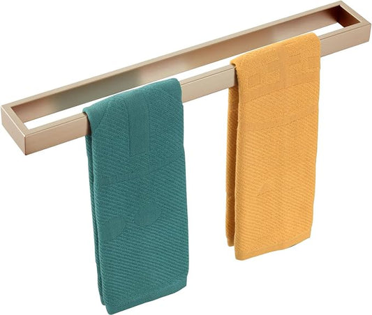 KOKOSIRI Towel Bar for Bathroom Wall Mount Bath Towel Holder 24-Inch Kitchen Rack Champagne Bronze Stainless Steel, 1 Pack B4008CPG-L24