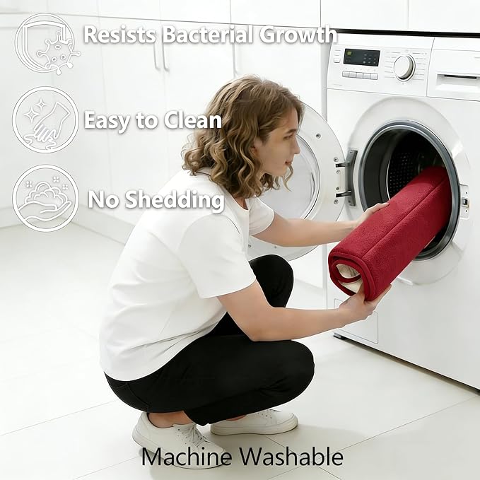 Memory Foam Bath Mat Set 3 Piece，Super Soft Absorbent Bathroom Rug Non Slip, Quick Dry,Machine Wash, Perfect Plush Bathroom Rugs,Home Decor Accessories,Burgundy