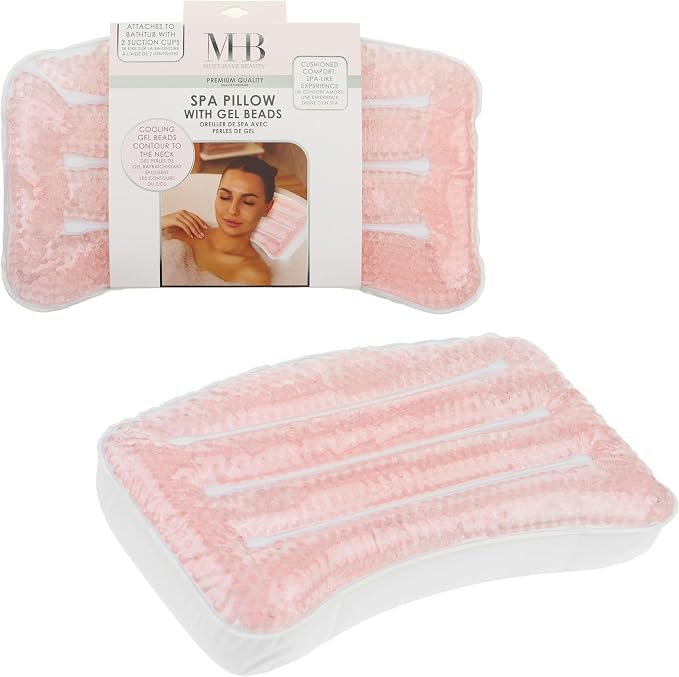 Glitter Gel Spa Pillow - Cooling Bathtub & Hot Tub Relaxation Cushion | Neck & Head Support Bath Pillow. Luxury Bath Products & Spa Accessories for Women - Ultimate Comfort