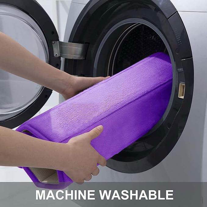 Buganda Memory Foam Bath Mat 35.4 x 24, Ultra Soft Absorbent Bathroom Rugs | Purple, Machine Washable Quick Dry Bath Mats for Bathroom Floor, Shower and Tub, Home Decor Accessories