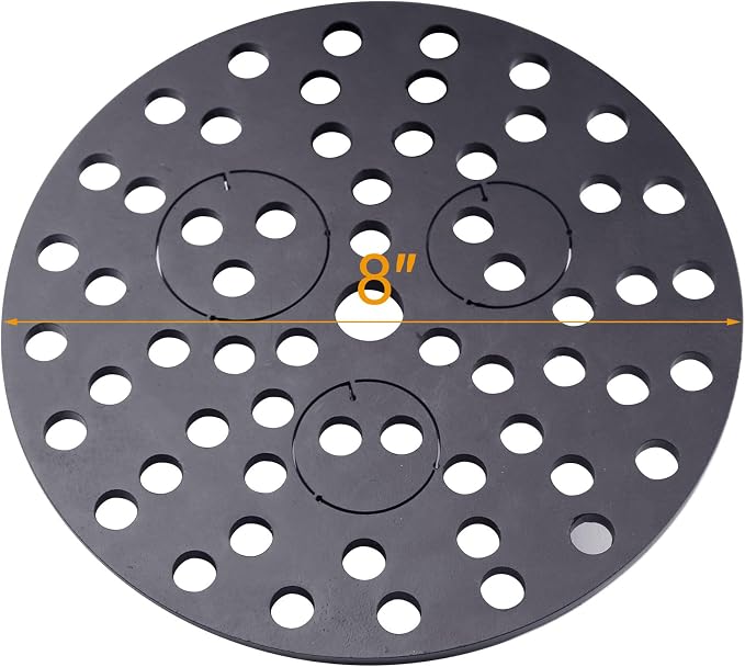8 inch Drain Cover with Integrated Ports, Floor Drain with Removable Round Disc, 8" Garage Drain Cover Replacement Solution, Floor Strainer, 1PCS