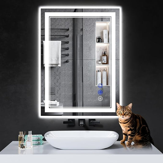 30"x22" LED Bathroom Mirror with Lights,Anti-Fog,3 Color Modes