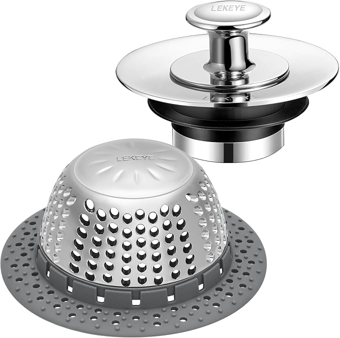 LEKEYE Shower Drain Hair Catcher | Bathtub Stopper/Shower Drain Cover/Drain Protector for Bathtub and Bathroom