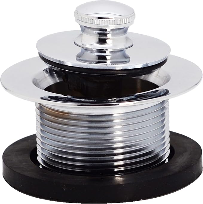 Westbrass D3324-26 1-1/2" NPSM Pull & Drain Bathtub Plug, Coarse Thread, Polished Chrome