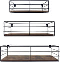 CRUGLA Floating Shelves Wall Mounted Set of 3, Hanging Storage Wall Shelf for Bathroom, Living Room, Bedroom, Kitchen Home
