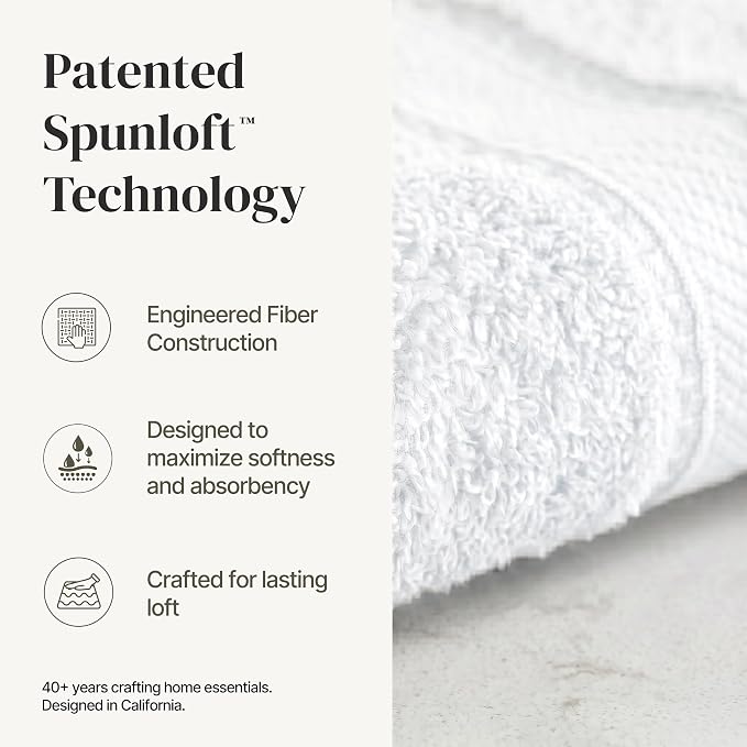Modern Threads 4-Pack SpunLoft Bath Sheet White 35x66