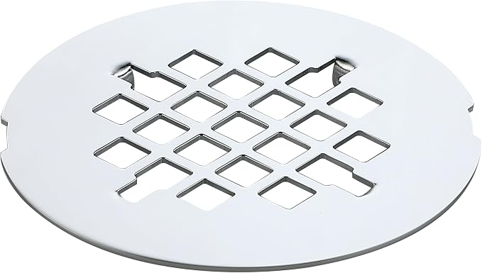 4-1/4 inches Snap-On Round Shower Drain Cover, Stainless Steel (Chrome)