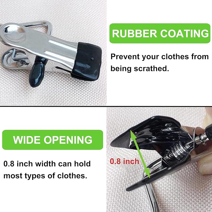 Boot Hangers Clips, 100 Pack Black Laundry Hooks Hanging Clips Clothes Pins Closet Hanger Organizer Clamps Socks Towel Clips
