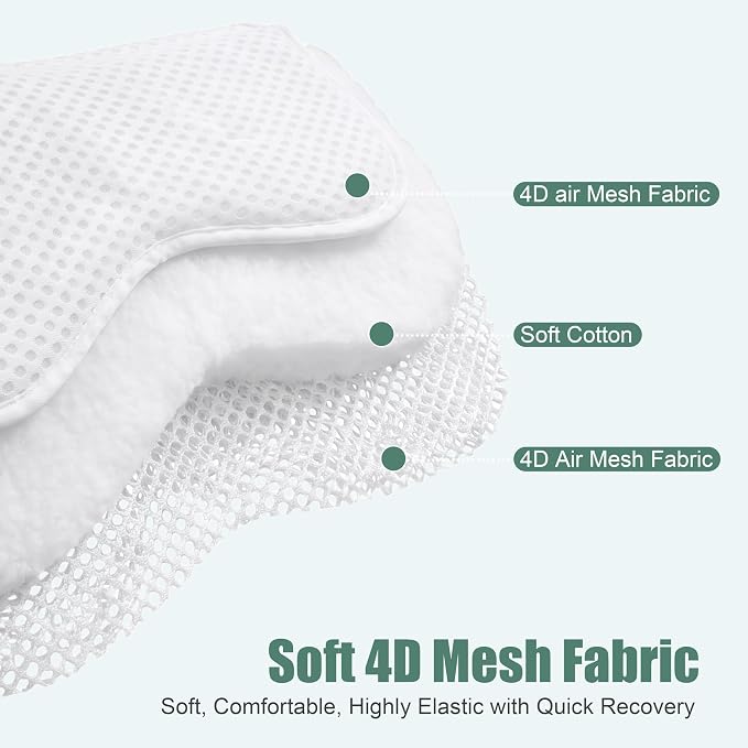 Bath Pillow,Relaxing Body Bath Pillow for Tub - Comfort 4D Mesh Bathtub Cushion Support Neck,Back,Head - Non-Slip Suction Cups,Dries Quickly - Fit Women to Use Luxury Any Bathtub Pillows as Spa Gifts
