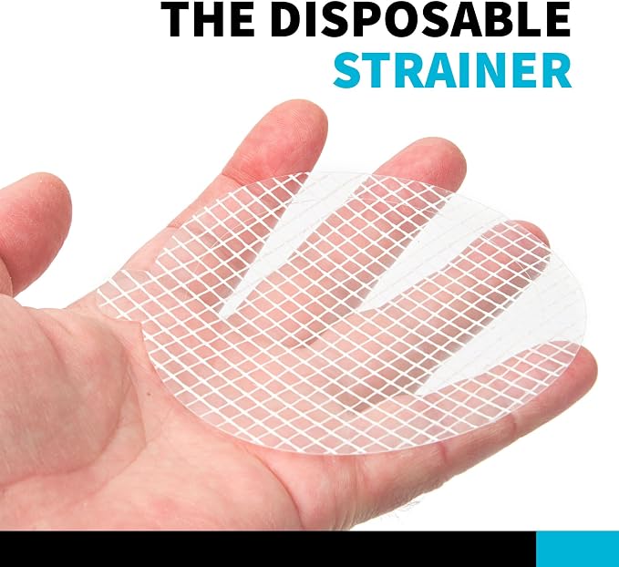 TubShroom Toss 26pk Disposable Drain Covers - Hair Catcher Mesh Sticker Strainers for Shower Bathtub and Bathroom Sink Drains to Prevent Clogged Drains, Half Year Supply