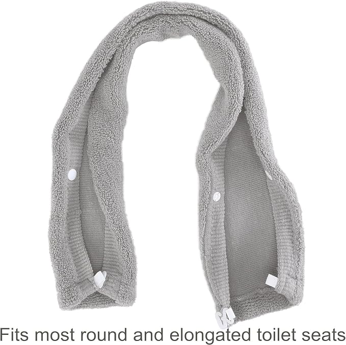 Bathroom Soft Thicker Warmer Stretchable Washable Cloth Toilet Seat Cover Pads (Gray/3pcs)