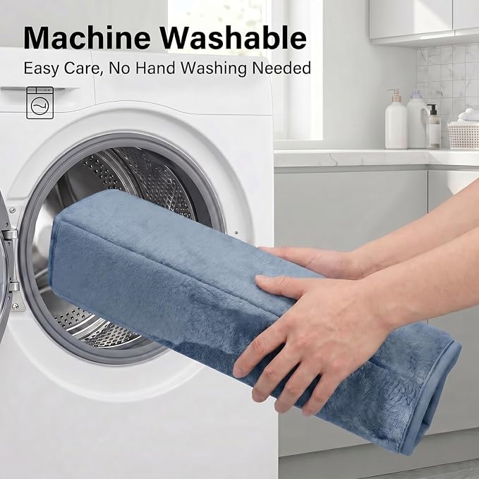 Bathroom Rugs Set 3 Piece, Memory Foam Bath Rugs, Non Slip Washable Bathroom Rug Set, Extra Soft Absorbent Bath Mats with U-Shaped Toilet Rug, Dusty Blue