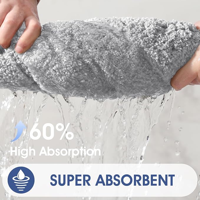 IM HOME Bathroom Rugs, Ultra Soft Plush Fluffy Microfiber Absorbent Bath Mat, Non-Slip Backing, Machine Washable Bath Mats for Bathroom Floor, Tub and Shower, Grey/24"x17"/Bordered