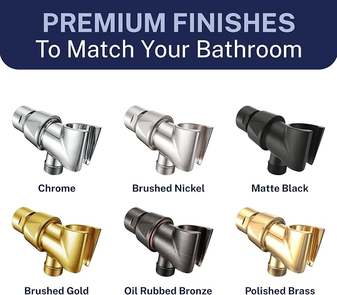 HammerHead Showers Solid Metal Handheld Showerhead Holder, Adjustable Wand Holder with Universal Wall Hook Bracket and Brass Pivot Ball, Oil Rubbed Bronze
