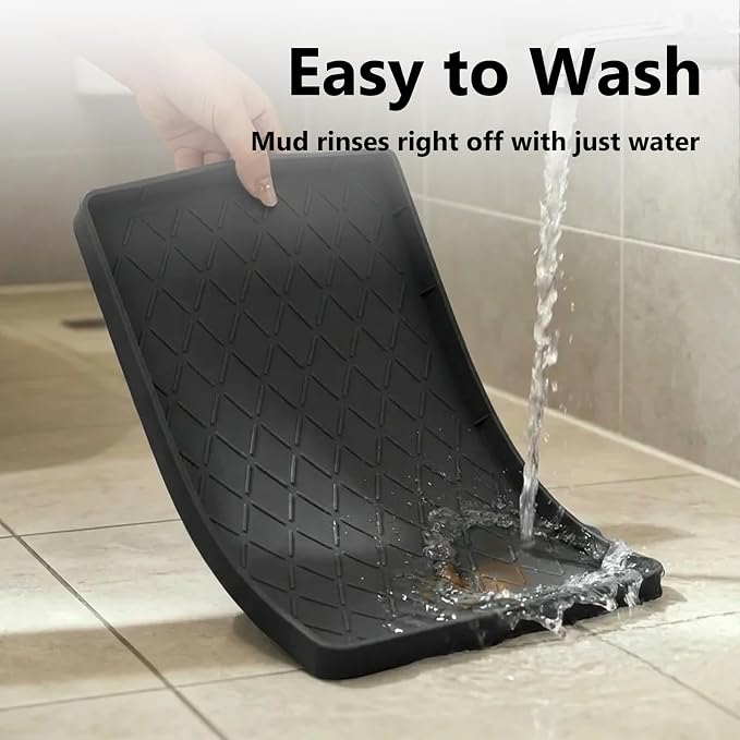 Mateeylife Under Sink Mats for Kitchen Waterproof 31"X22", Undersink Protectors，Silicone Mat Cabinet Liner, Under Sink Organizer for Bathroom and Kitchen，Boot Tray Pet Food Mat, Classic Black