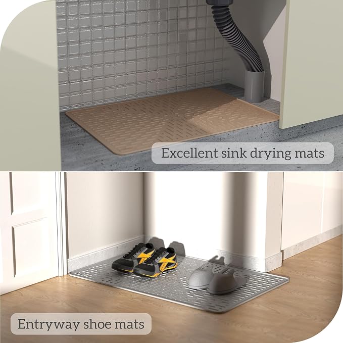 Large Cat Litter Mat, 31.5x23.6 Semi Transparency, Premium Silicone Rubber, Waterproof & BPA-Free, Traps Litter, Easy to Clean, Keeps Floors Tidy