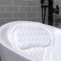 Bath Pillow Bathtub Pillow Back Neck Support Pillow, Spa Cushion for Tub, Relaxing Headrest Bath Pillow, Portable Washable Bathtub Accessories with 3D Air Mesh Thick Soft Cushion (Bright White)