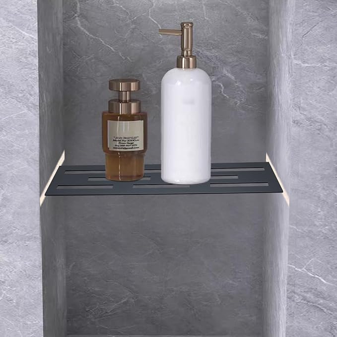11.81 Inch Shower Niche Shelf for Prefabricated Tile Niches SUS304 Stainless Steel Shower Shelf for Tile Prefab Niche (Black)