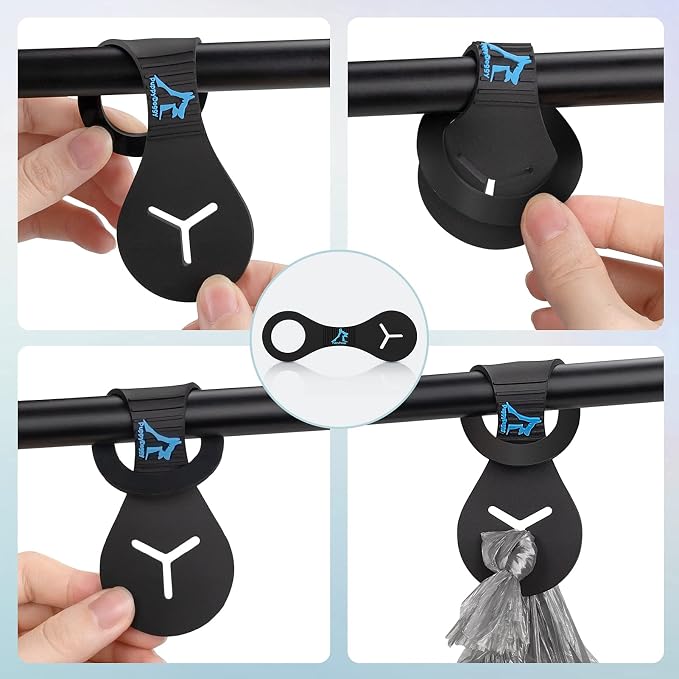 Dog Poop Bag Holder for Leash Waste Bag Carrier Dog Poop Bag Dispenser for Walking Running Bicycle Accessory 4 pieces (Blue)