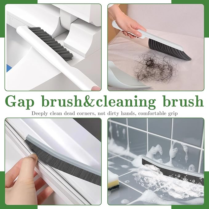 Crevice Cleaning Brush, Multifunctional Grout Brush and Straw Brush, 15 Pcs | Hard Bristle Scrub Brushes Tools; Non-Slip Handle; Hanging Hole; Multi-use for Cleaning Bathroom, Kitchen and Corners
