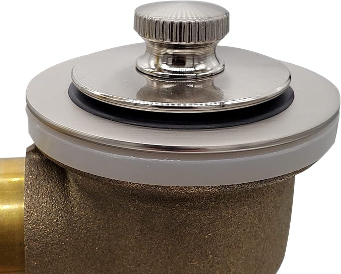 Westbrass D3324-07 1-1/2" NPSM Pull & Drain Bathtub Plug, Coarse Thread, Satin Nickel