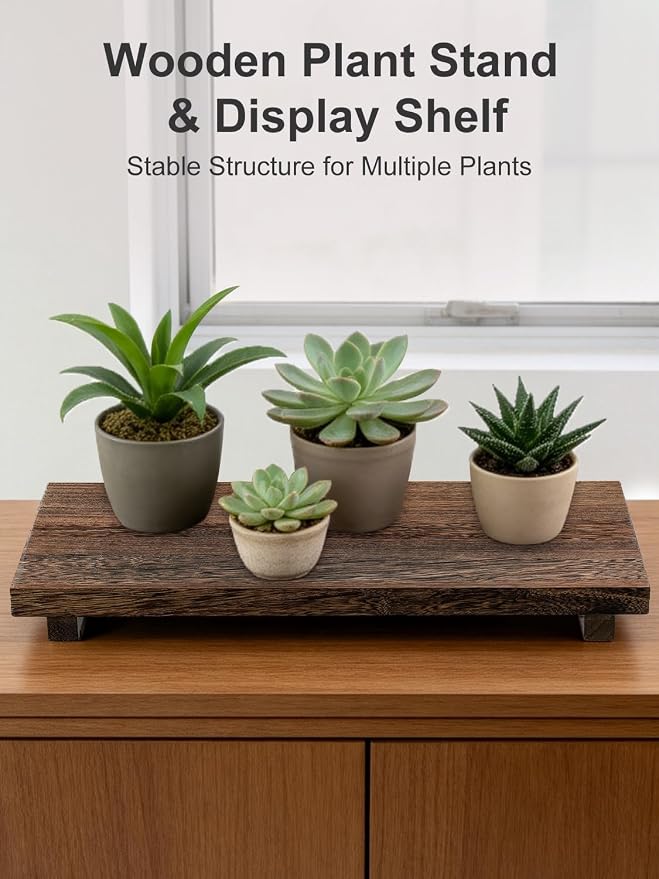 16 x 8 inch Wood Riser Pedestal Stand, Wood Riser for Kitchen Counter | Farmhouse Large Wood Tray for Kitchen Counter, Bathroom Decor, Sink, Soap Dishes, Plant, Bottles, Candles Display, Jewelry