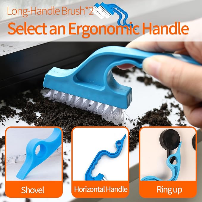 13PCS Window Sill Cleaner Tools - Deep Clean Crevice Cleaning Brush for Window/Door Tracks, Sill, Tile Lines, Kitchen Gunk, Bathroom Counters