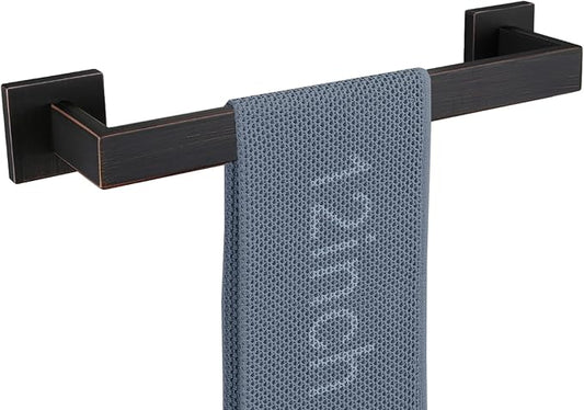 LANC ORB 12-Inch Towel Bar for Bathroom Wall Mounted Bathroom Square Towel Rack, Total-14 Oil Rubbed Bronze Bath Towel Holder Towel Hanger Hand Towel Holders Towel Rail Towel Rod, A8804ORB-3P1