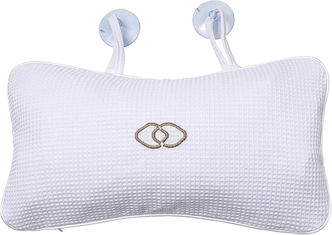 YUET Anti-Slip Non-Slip Bathtub Pillow Home Spa Bath Inflatable Cushion Head Neck Back Shoulders Rest Relax Suction Cup Bathroom Support for Hot Tub Luxurious Headrest