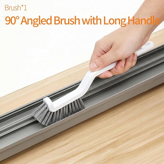 13PCS Window Sill Cleaner Tools - Deep Clean Crevice Cleaning Brush for Window/Door Tracks, Sill, Tile Lines, Kitchen Gunk, Bathroom Counters
