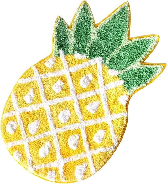 Pineapple Door Mat, 40 x 23 inch | Non-Slip Area Rug, Cartoon Pineapple Welcome Design, Machine Washable, For Home Decor Living Room Bedroom Bathroom