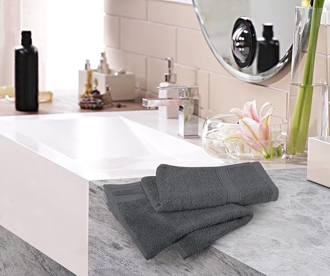 Utopia Towels 18 Pack Premium Hand Towels Set, 16 by 28 inches, 100% Ring Spun Cotton, Ultra Soft and Highly Absorbent 600GSM Towels for Bathroom, Gym, Shower, Hotel, and Spa, Grey