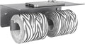 APLusee Gunmetal Gray Double Toilet Paper Holder with Shelf, 304 Stainless Steel Bathroom Tissue Roll Holder, Wall Mounted Paper Dispenser for Bathroom Kitchen, Fits Mega Rolls