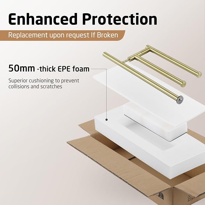 KES Gold Hand Towel Holder for Bathroom, Countertop Standing Swivel Towel Rack with Marble Base, Hand Towel Holder Free Standing 18/8 Stainless Steel Brushed Gold, BTH233-BZ