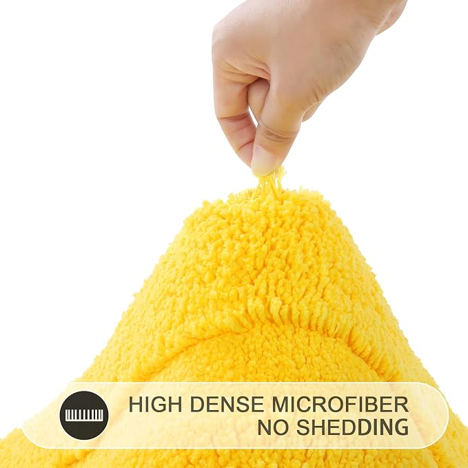 SHACOS Bathroom Rugs Set with Toilet Lid Cover | 20"x32" Bath Mats 19"x21" Toilet Lid Cover 20"x24" U Shape Contour Mat Extra Soft Absorbent Non Slip Bathroom Carpet (Yellow)