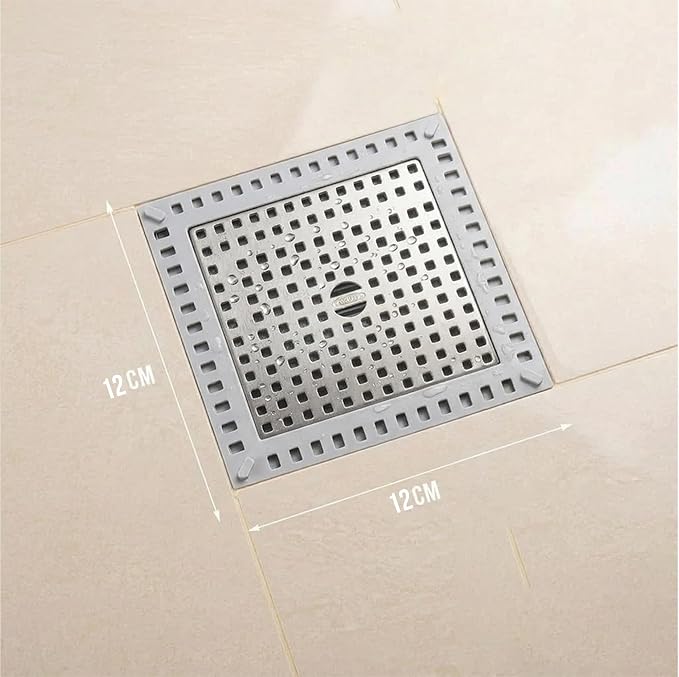 2 Pack Square Shower Drain Hair Catcher Stainless Steel | Anti-Clog Hair Stopper for Bathroom, Bathtub & Kitchen | Non-Slip, Easy Clean, Universal Fit