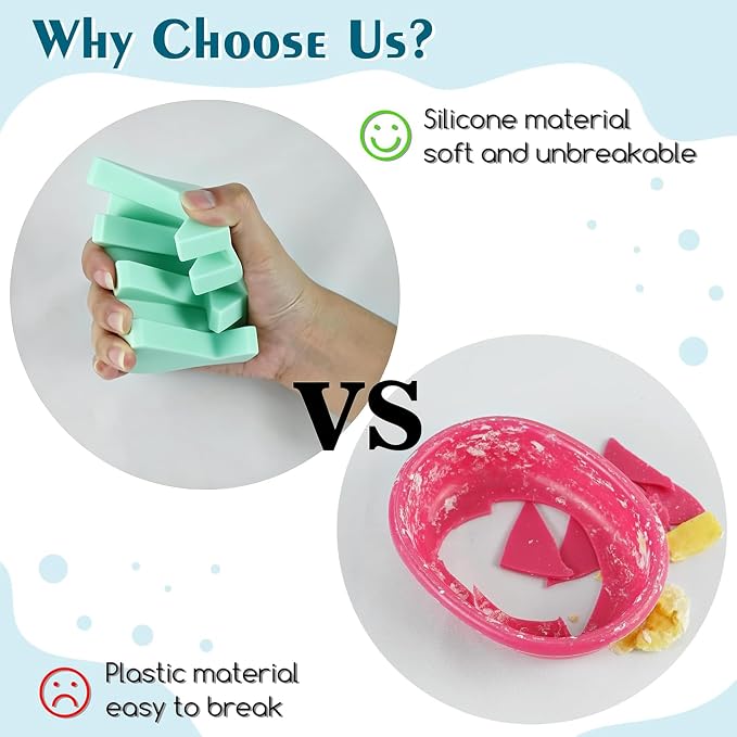 Silicone Soap Dish Self Draining for Shower & Kitchen (Fresh Green,1 Pack) | Waterfall drainage design drains fast to keep soap dry non-slip silicone base, practical soap saver for bathroom & kitchen