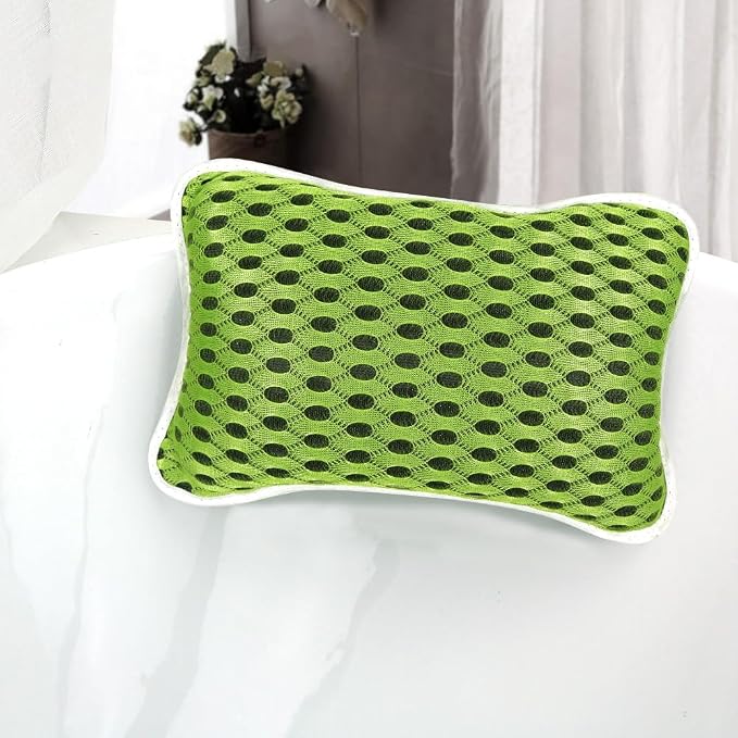 Luxury Bath Pillow, Slip-Resistant Neck & Back Support | 2 Strong Suction Cups Hold the Pillow Firmly in Place on Any Tub, Jacuzzi, or Spa Surface, Relaxing Spa Essentials
