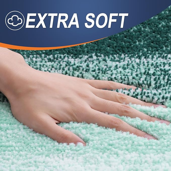 OLANLY Bathroom Runner Rug 40x24, Extra Soft Absorbent Microfiber Bath Rugs | Blackish Green, Non-Slip Quick-Drying Rubber Backing, Washable Long Bath Mat for Floor, Tub and Shower, Home Decor