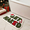 TYUU Get Naked Bath Mat, Christmas Bathroom Rugs Extra Soft Absorbent, Non Slip Washable Bathroom Mat Holiday Xmas Home Decor Indoor Bath Rug, Christmas-Themed Get Naked, 24"x36"