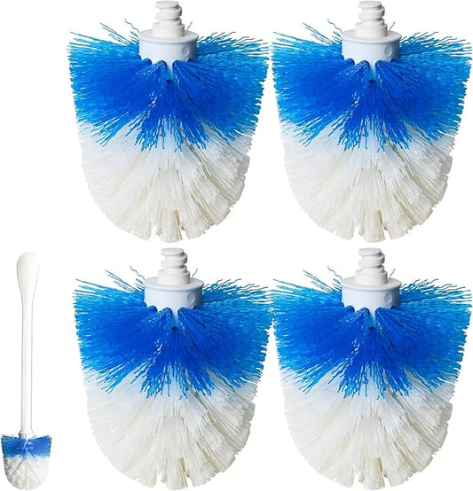 Toilet Brush Refills for OXO Toilet Brush Only, 4 Pack Toilet Brush Replacement Head, Blue & White, Nylon & Plastic Material Bristles