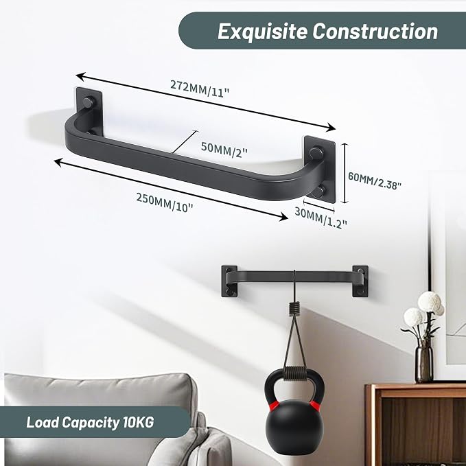Mooche Bathroom Towel Bar, 10 inch Towel Racks for Bathroom Wall Mounted, SUS304 Stainless Steel Heavy Duty Towel Holder Bathroom Accessories Modern Home Decor, Matte Black Finished