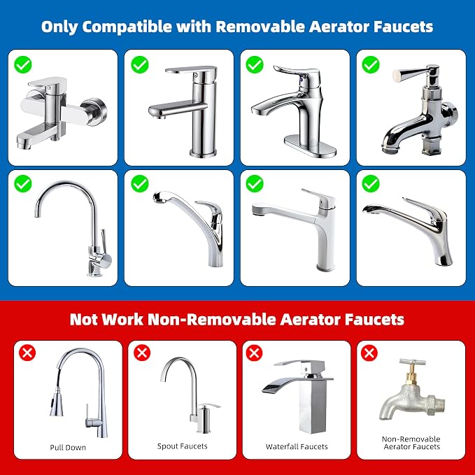 iFealClear 18 Pcs Brass Faucet Adapter Kit, Kitchen Sink Aerator Adapters with 4 Pcs Removal Wrench Tools, Male Female Connectors for Faucet with Removable Aerators to Water Filter, Garden Hose, Rv