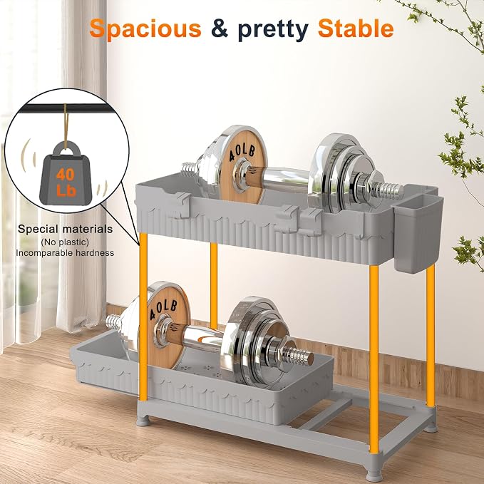 Sevenblue Under Sink Organizer, Bathroom Organizers and Storage, 2 Tier Multi-Use Pull Out Cabinet Organizer with Hang Hooks and Cups (Gray, 12.8 Inch)