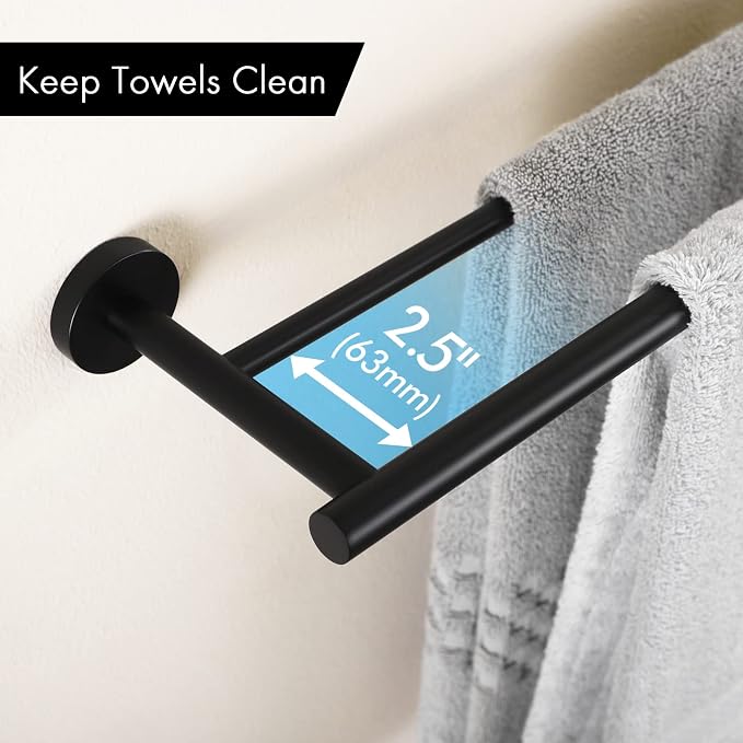 KES Double Towel Bar 33.6 Inch, Bathroom Towel Rack Towel Rod SUS304 Stainless Steel Rustproof Wall Mounted Matte Black, A2001S86-BK