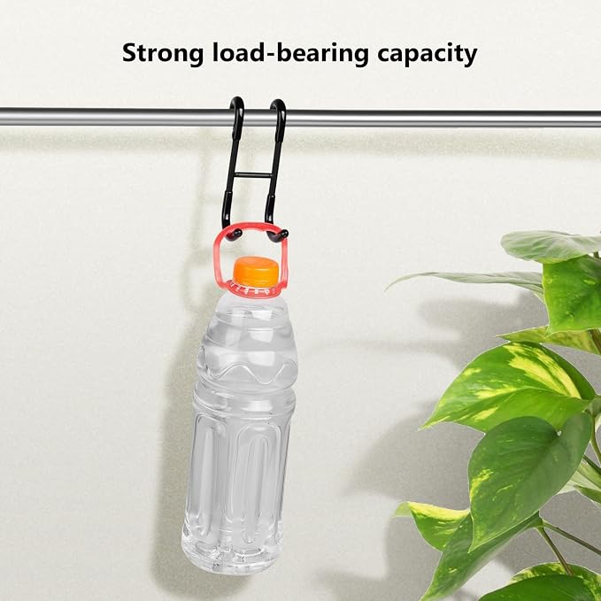 NINETREX Shower Door Hooks,Over Glass Door Hooks for Bathrooms Frameless Glass,Heavy Duty SUS 304 Stainless Steel Hook for Towels,Squeegee,Loofah,Shaver,Robe,4 Pack,Black